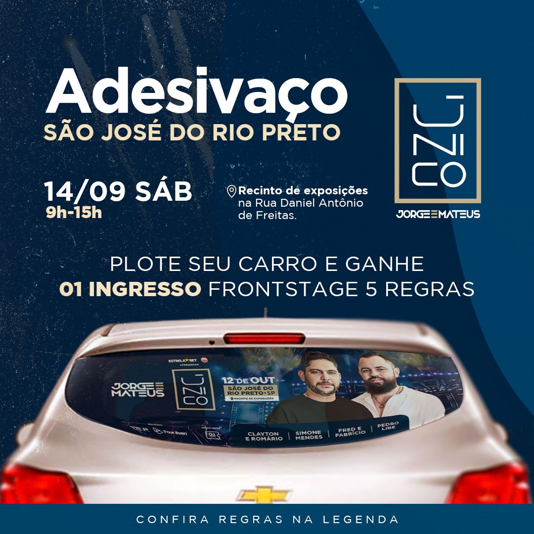 Imagem JPG, ‘Adesivaço’ neste sábado garante ingresso para show de Jorge & Mateus em Rio Preto