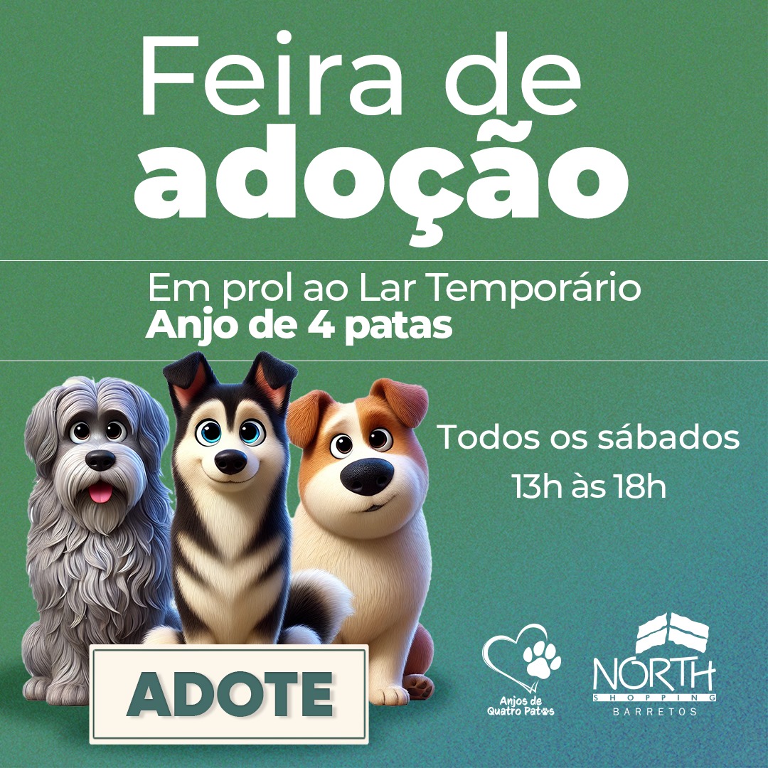 Imagem JPG, Feira de adoção de pets em todos os sábados de outubro no North Shopping