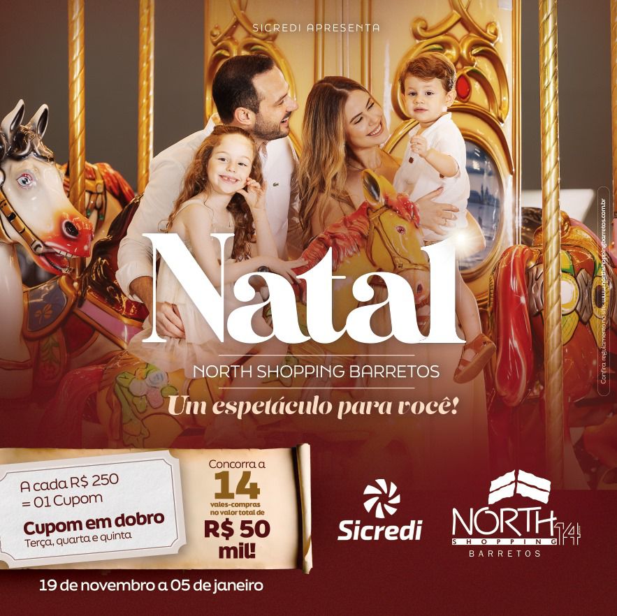 Imagem JPG, Campanha de Natal do North Shopping vai distribuir R$ 50 mil em prêmios